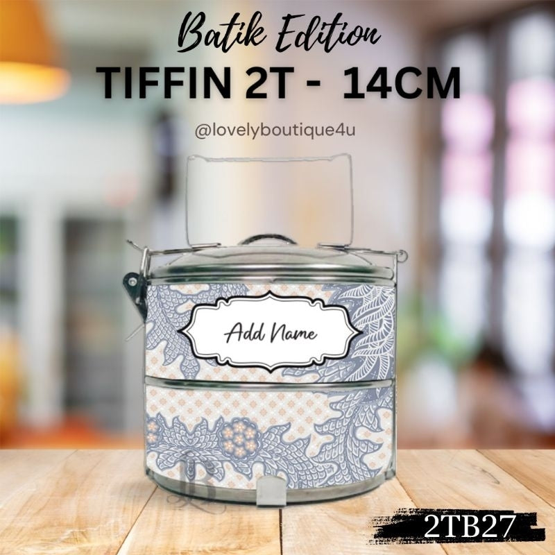 Mangkuk Tingkat Batik Custom 14 cm – 2 Tingkat
