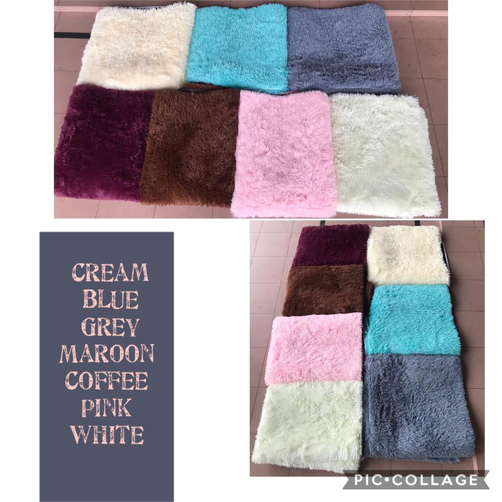 KARPET BULU GEBU PELBAGAI SAIZ READY STOCK FLUFFY CARPET DUAL TONE SHAGGY CARPET / GEBU SUPER FLUFFY HARGA KILANG