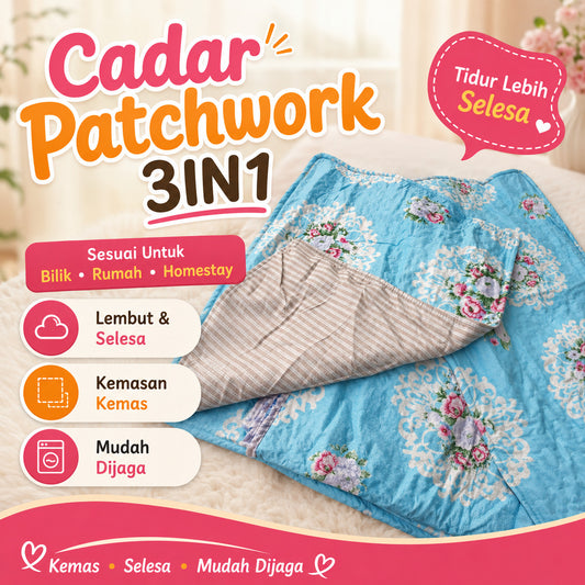 Cadar Patchwork Queen 3-dalam-1