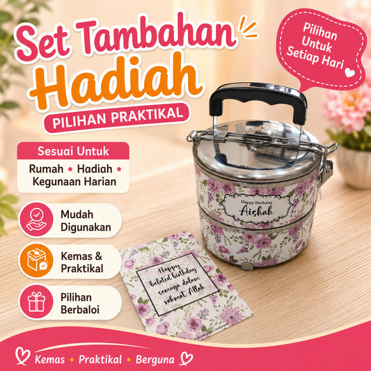 '++ Add On Wish Card / Paper Bag / Twilly Untuk Mangkuk Tingkat