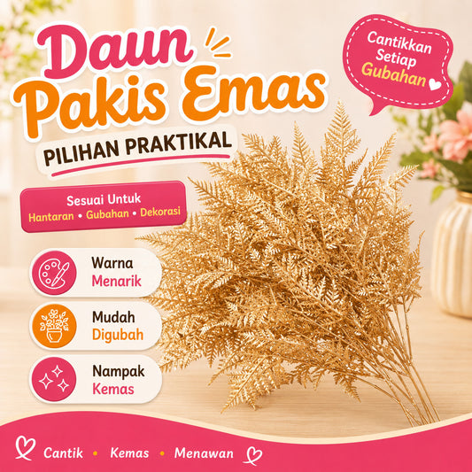 Daun Paku Pakis Emas (6 cabang)