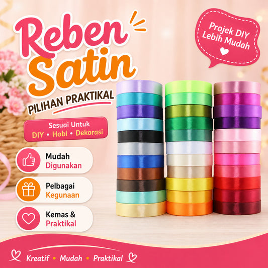 SATIN RIBBON 0.6inch DIY GIFT / WRAPPING RIBEN