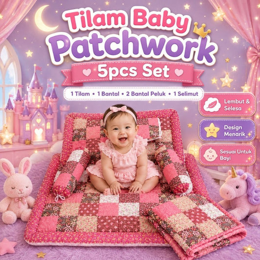 Set Tilam Bayi Patchwork 5-dalam-1