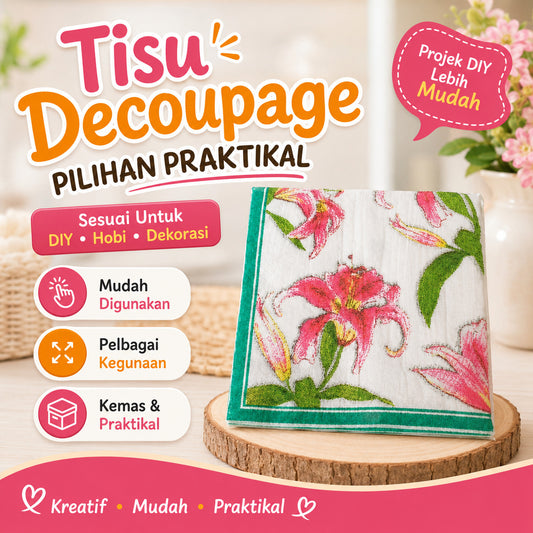DIY CRAFT / DECOUPAGE / HOBBY / NAPKIN / TISSUE 2PLY
