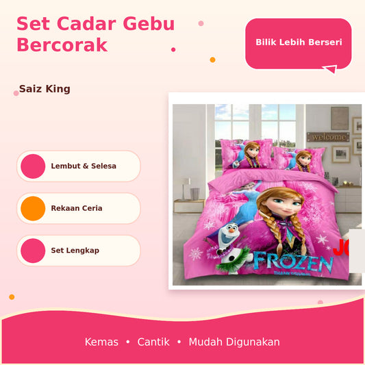 Set Cadar Kartun Single 4-dalam-1