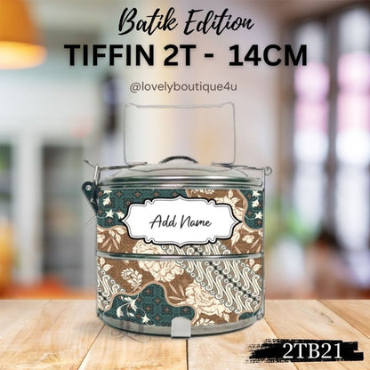 Mangkuk Tingkat Batik Custom 14 cm – 2 Tingkat