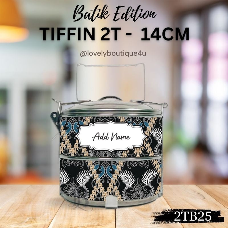 Mangkuk Tingkat Batik Custom 14 cm – 2 Tingkat