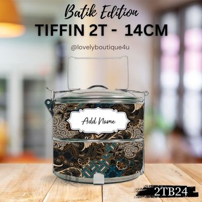 Mangkuk Tingkat Batik Custom 14 cm – 2 Tingkat