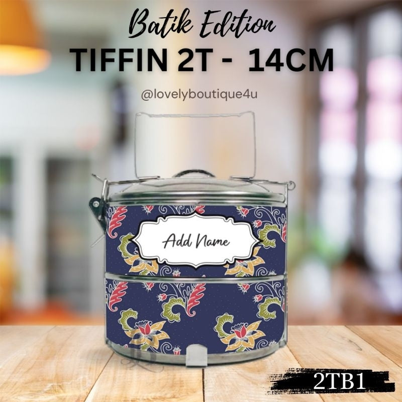 Mangkuk Tingkat Batik Custom 14 cm – 2 Tingkat