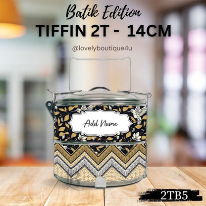 Mangkuk Tingkat Batik Custom 14 cm – 2 Tingkat