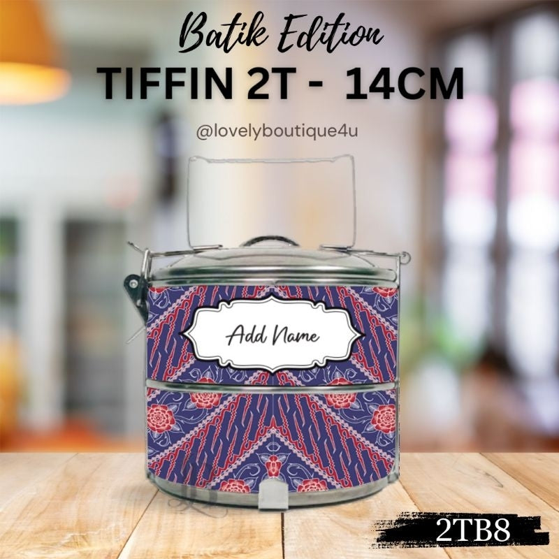 Mangkuk Tingkat Batik Custom 14 cm – 2 Tingkat