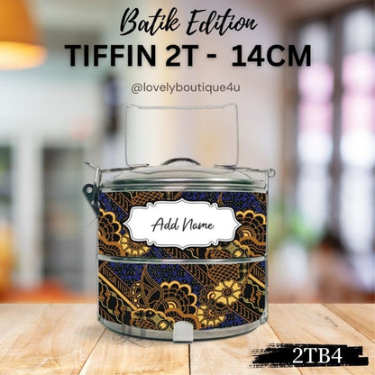 Mangkuk Tingkat Batik Custom 14 cm – 2 Tingkat
