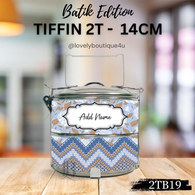 Mangkuk Tingkat Batik Custom 14 cm – 2 Tingkat