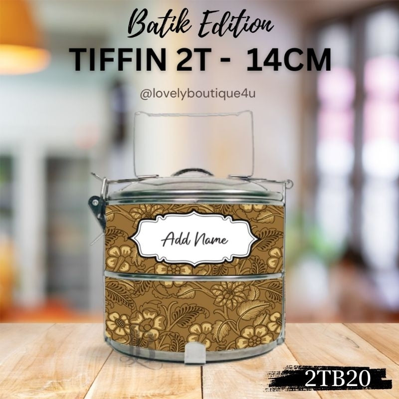Mangkuk Tingkat Batik Custom 14 cm – 2 Tingkat