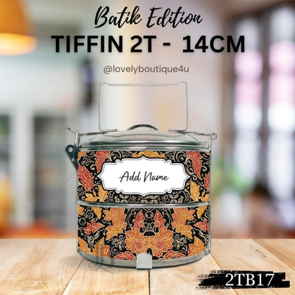 Mangkuk Tingkat Batik Custom 14 cm – 2 Tingkat