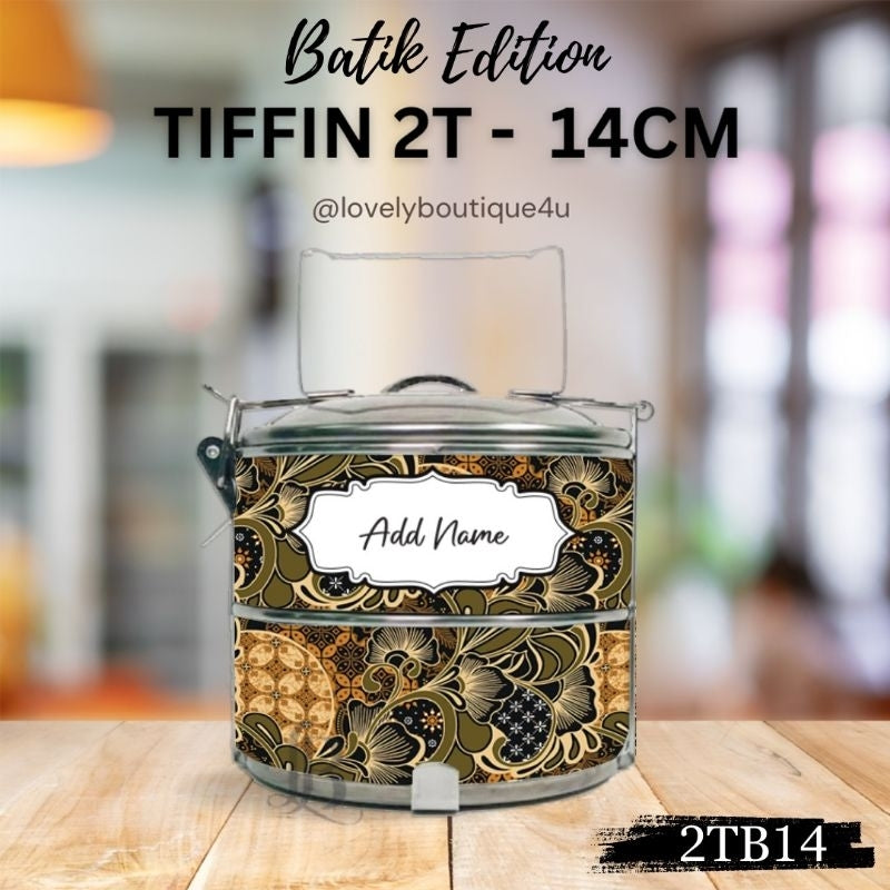 Mangkuk Tingkat Batik Custom 14 cm – 2 Tingkat
