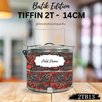 Mangkuk Tingkat Batik Custom 14 cm – 2 Tingkat
