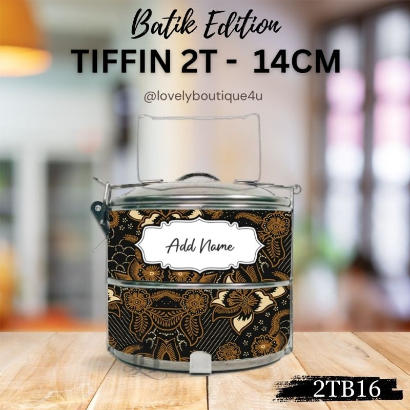 Mangkuk Tingkat Batik Custom 14 cm – 2 Tingkat