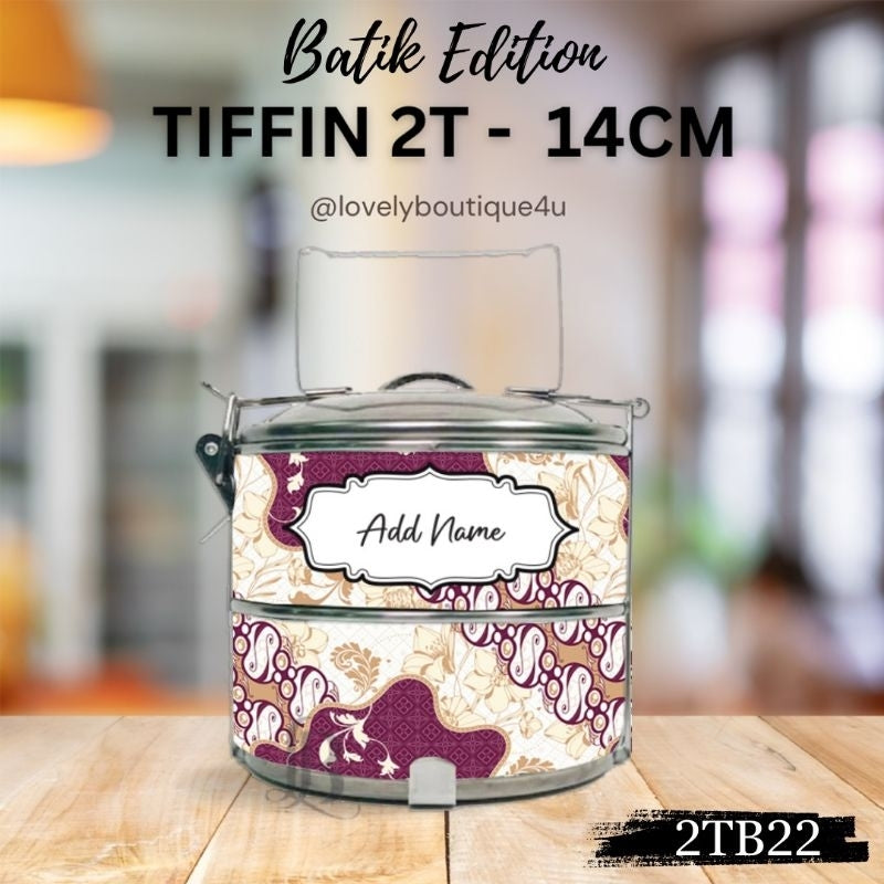 Mangkuk Tingkat Batik Custom 14 cm – 2 Tingkat