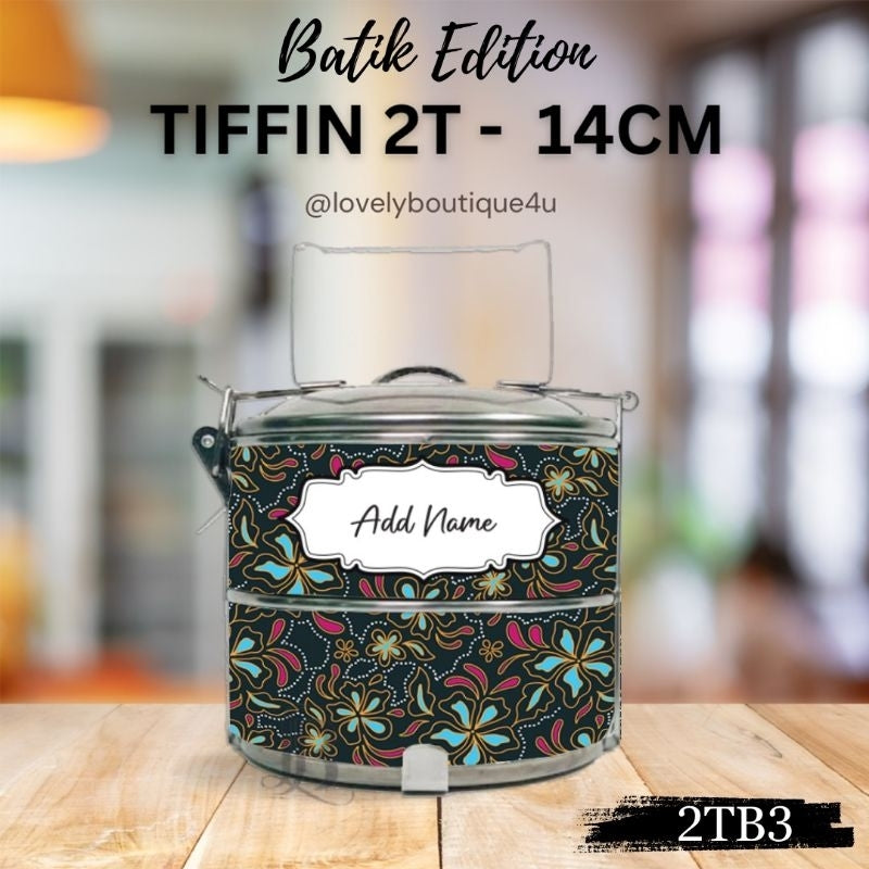 Mangkuk Tingkat Batik Custom 14 cm – 2 Tingkat