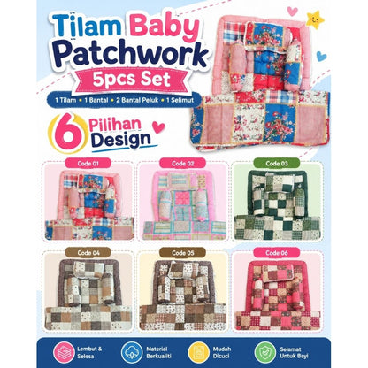 Set Tilam Bayi Patchwork 5-dalam-1
