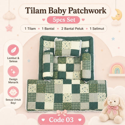 Set Tilam Bayi Patchwork 5-dalam-1